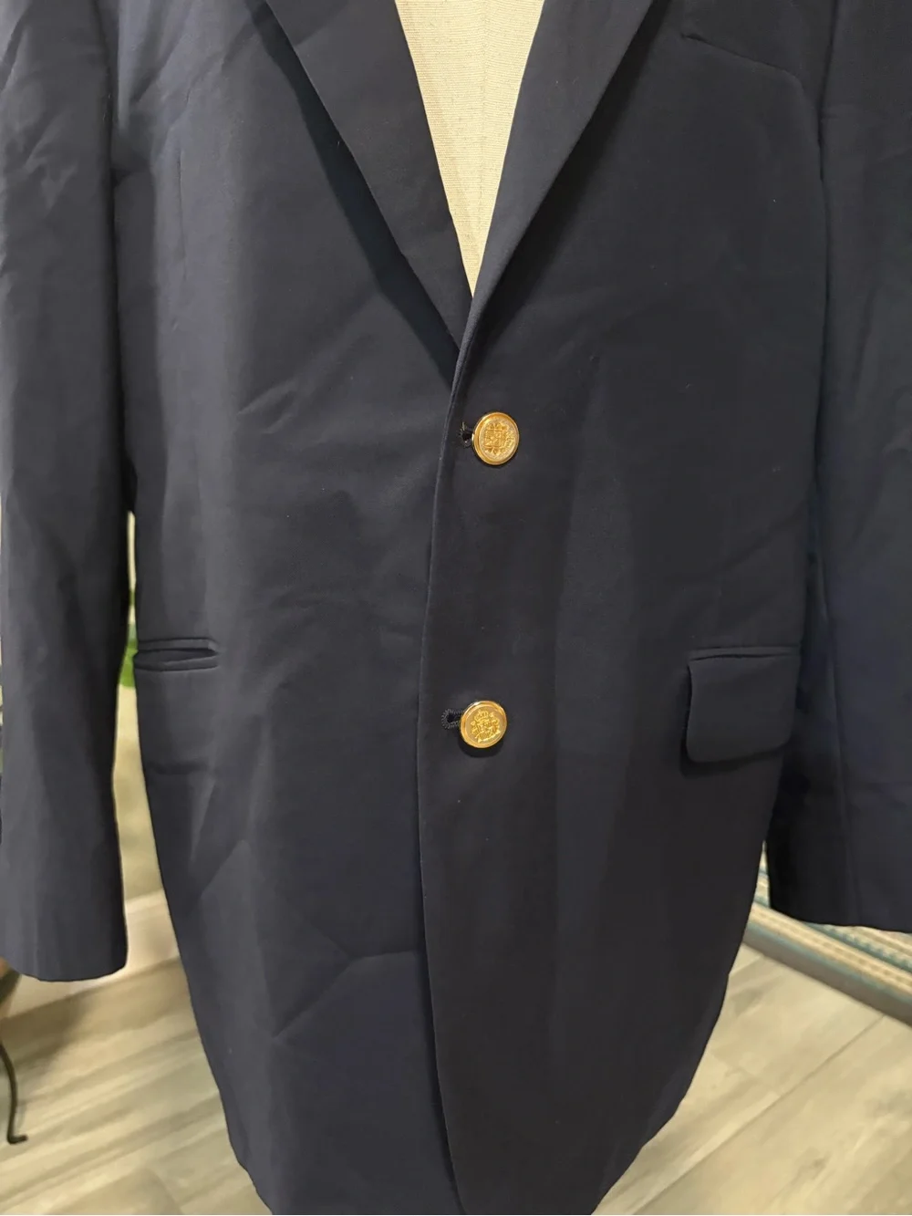 Loro Piana Navy Blazer with Gold Buttons